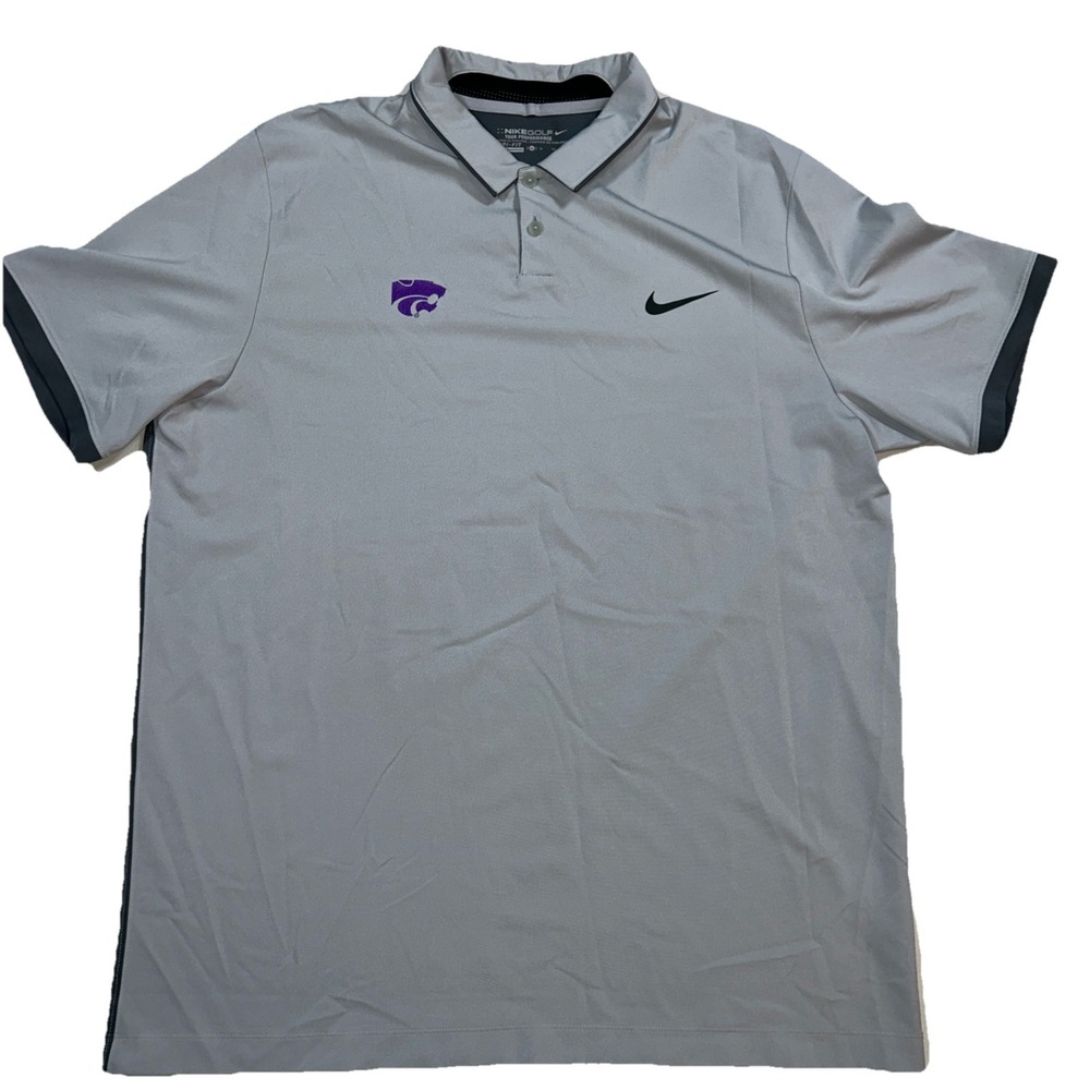 Nike Golf Tour Performance‎ Men's XL Kansas State Wildcats Polo 2 Tone Gray - Picture 3 of 8